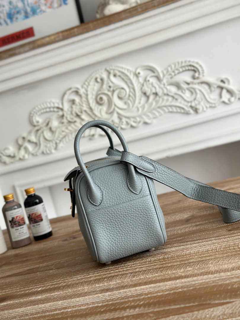 Hermes Lindy Mini Bag Togo Leather Light Blue Gold H68618