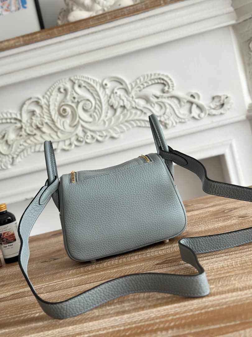 Hermes Lindy Mini Bag Togo Leather Light Blue Gold H68618