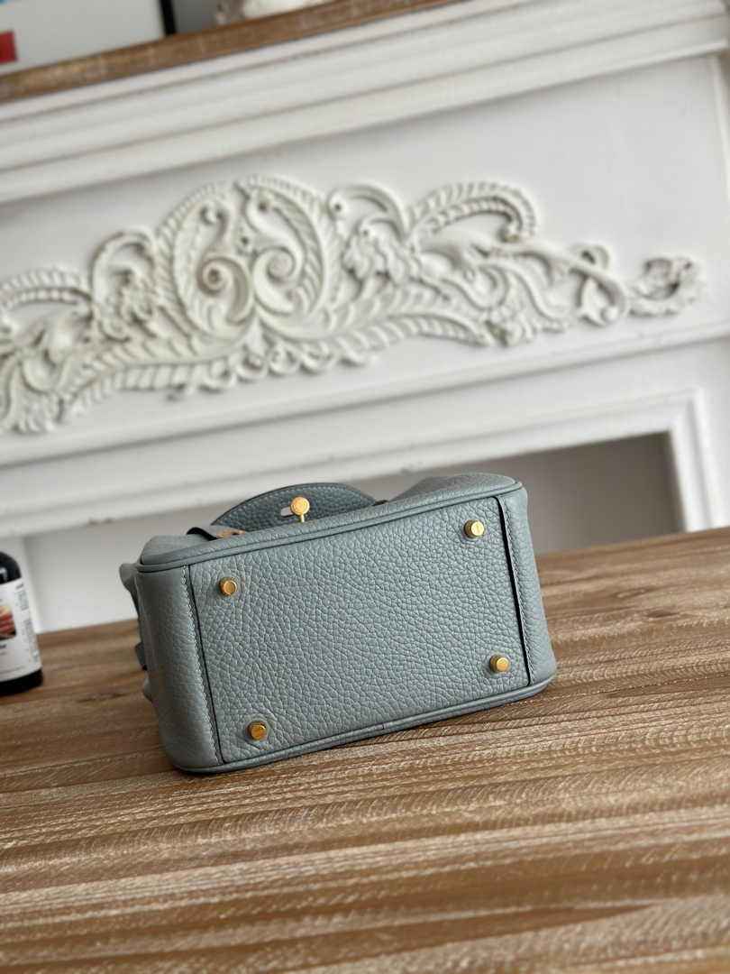 Hermes Lindy Mini Bag Togo Leather Light Blue Gold H68618