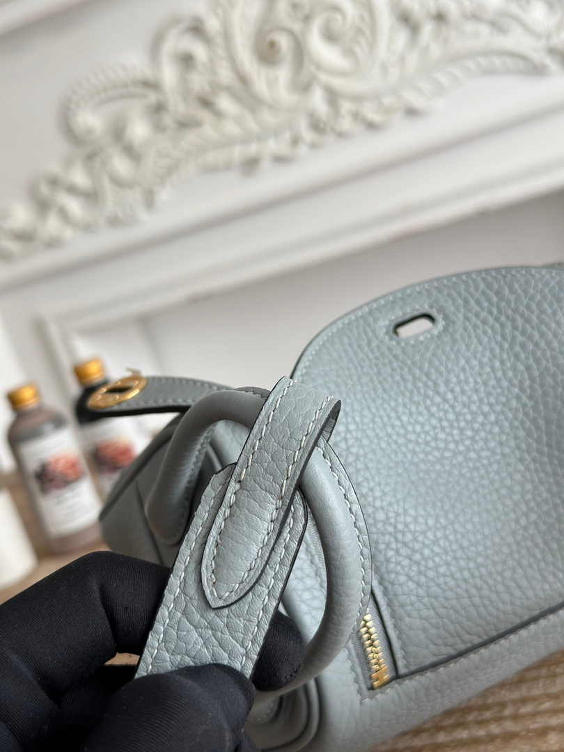 Hermes Lindy Mini Bag Togo Leather Light Blue Gold H68618