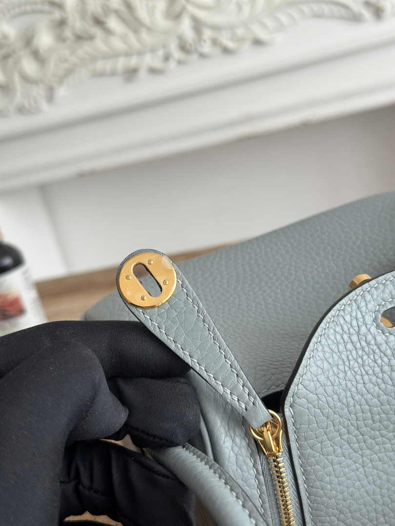 Hermes Lindy Mini Bag Togo Leather Light Blue Gold H68618