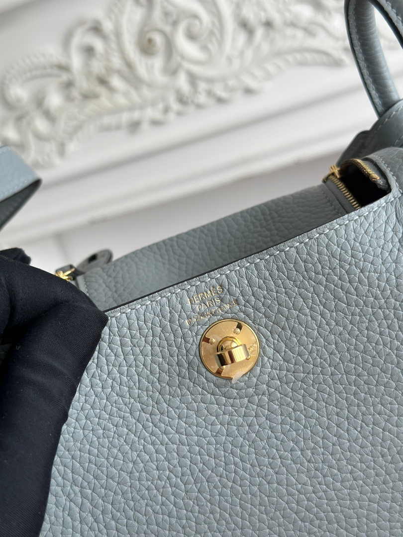 Hermes Lindy Mini Bag Togo Leather Light Blue Gold H68618