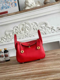 Hermes Lindy Mini Bag Togo Leather Red Gold H68620