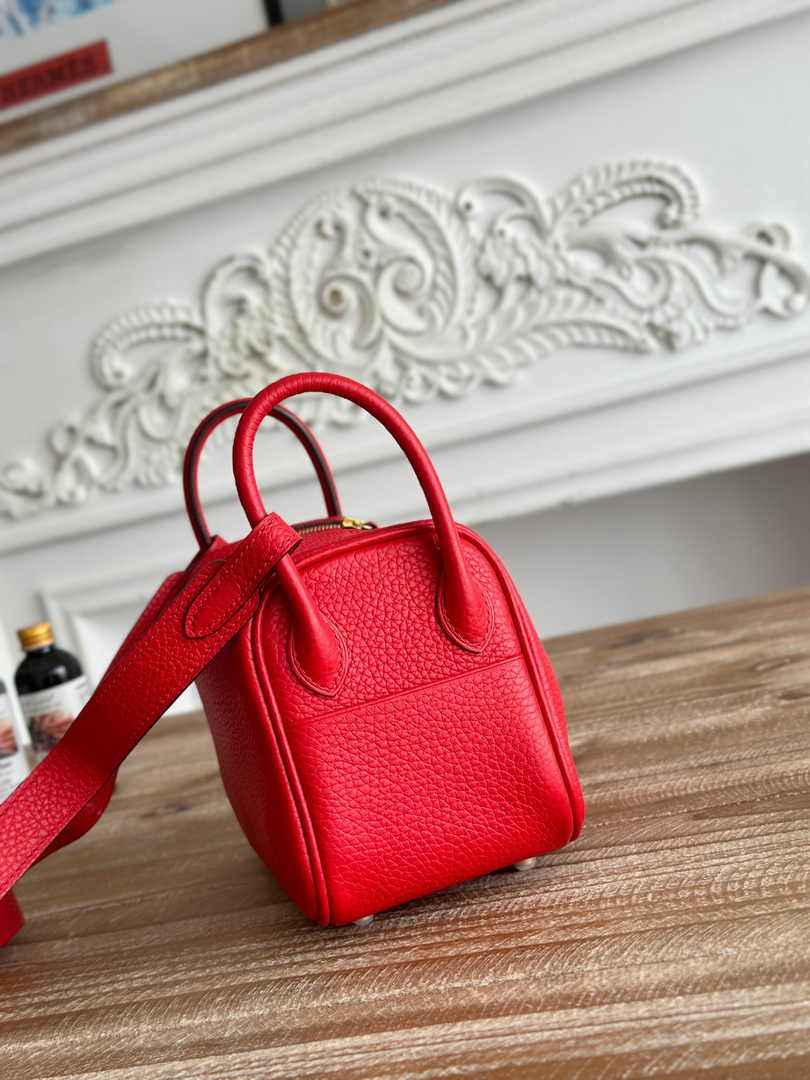 Hermes Lindy Mini Bag Togo Leather Red Gold H68620