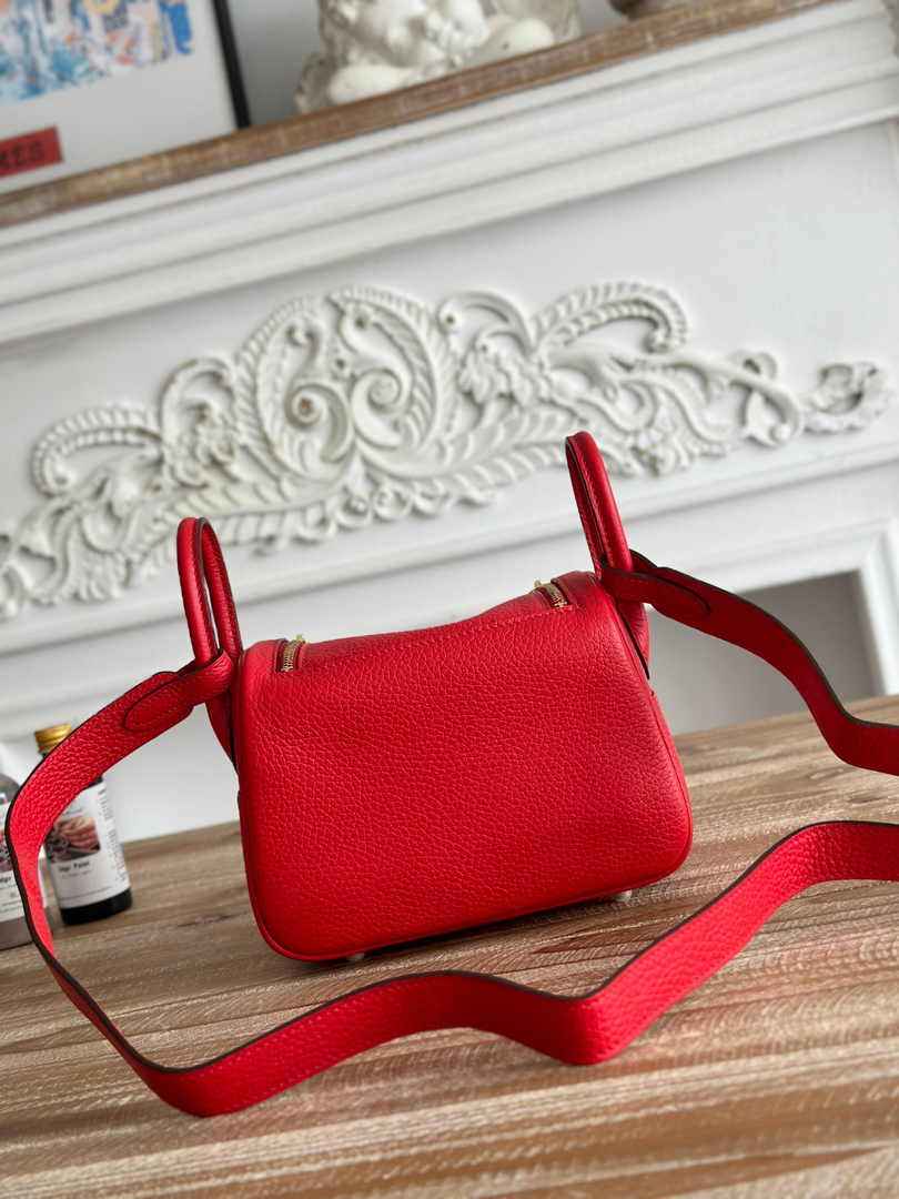 Hermes Lindy Mini Bag Togo Leather Red Gold H68620