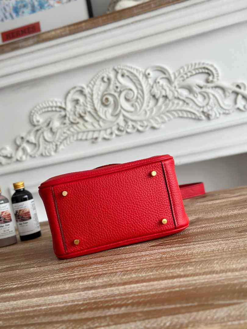 Hermes Lindy Mini Bag Togo Leather Red Gold H68620