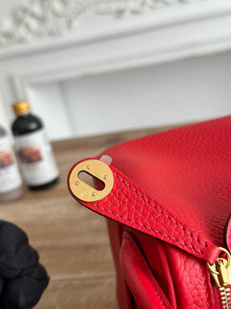 Hermes Lindy Mini Bag Togo Leather Red Gold H68620