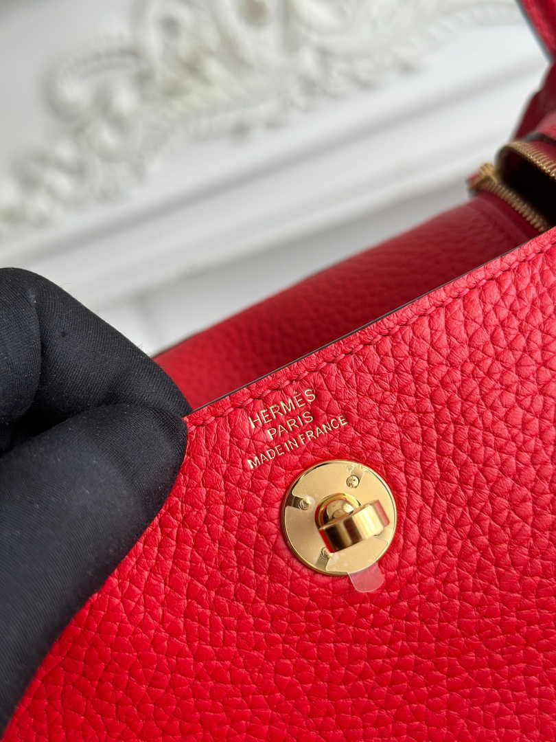 Hermes Lindy Mini Bag Togo Leather Red Gold H68620