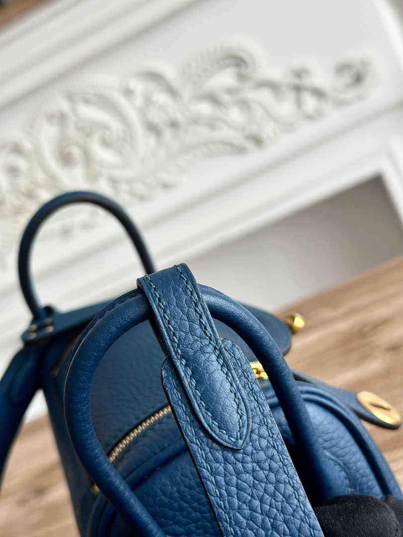 Hermes Lindy Mini Bag Togo Leather Dark Blue Gold H68621
