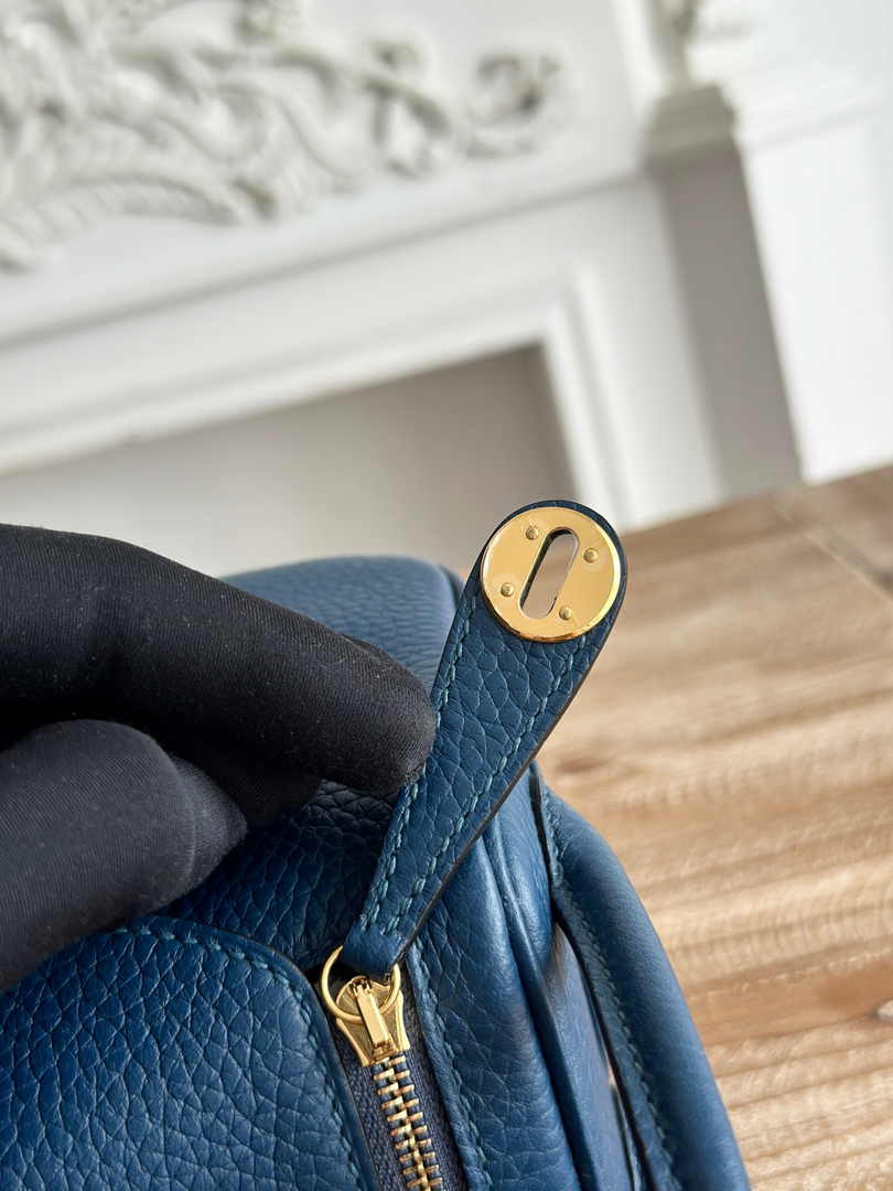 Hermes Lindy Mini Bag Togo Leather Dark Blue Gold H68621
