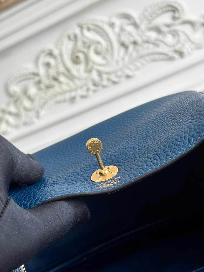 Hermes Lindy Mini Bag Togo Leather Dark Blue Gold H68621