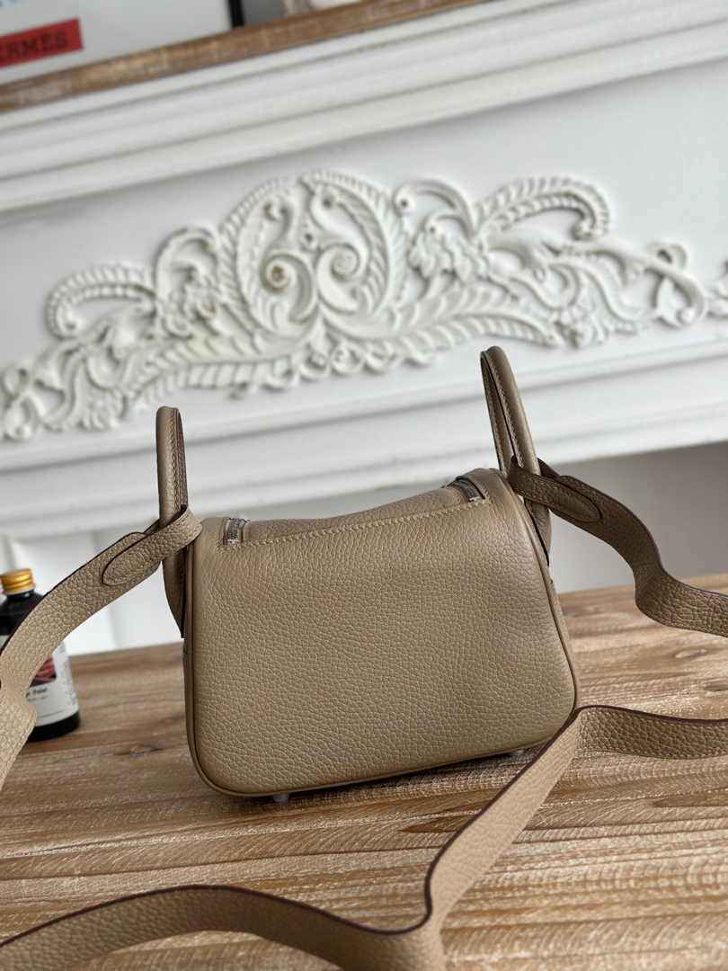 Hermes Lindy Mini Bag Togo Leather Light Gray Silver H68622