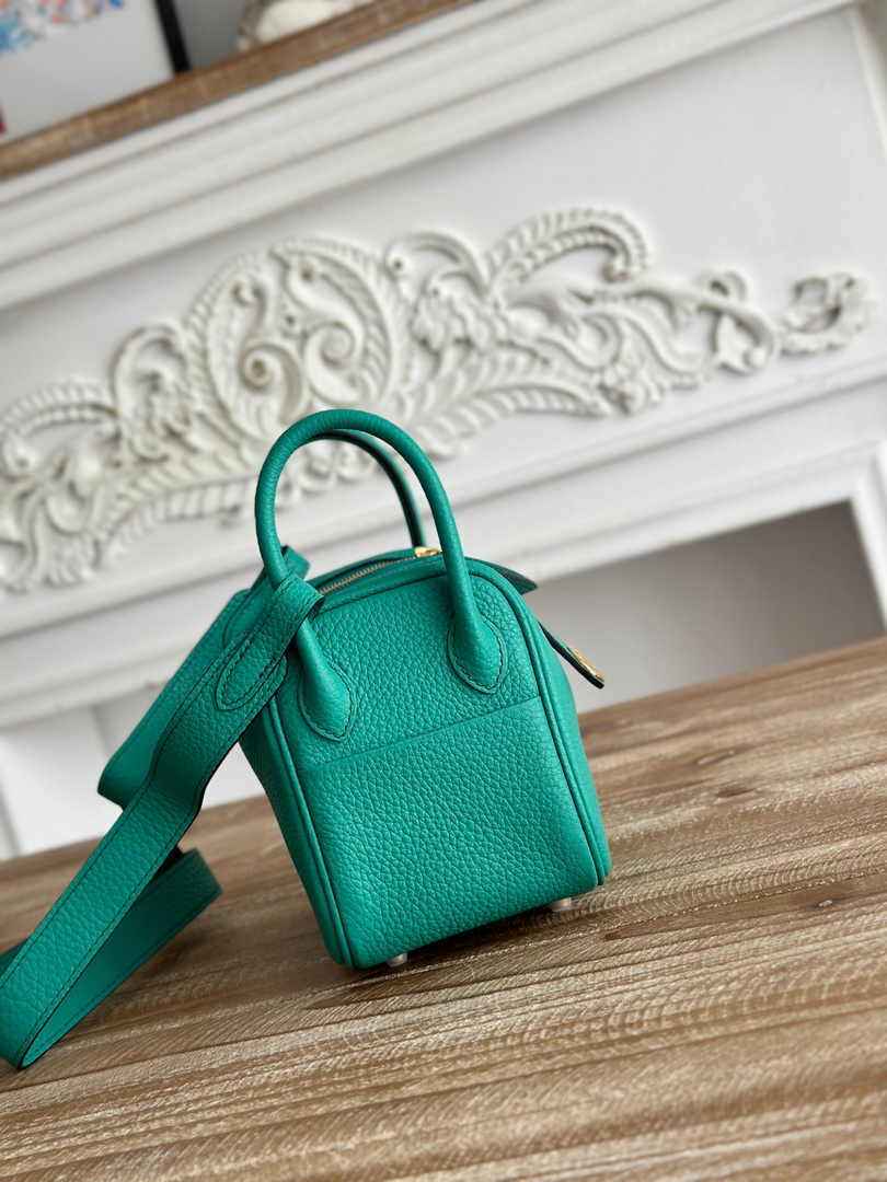 Hermes Lindy Mini Bag Togo Leather Green Gold H68623