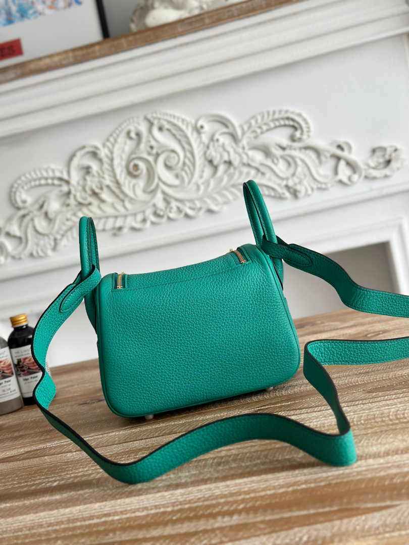 Hermes Lindy Mini Bag Togo Leather Green Gold H68623