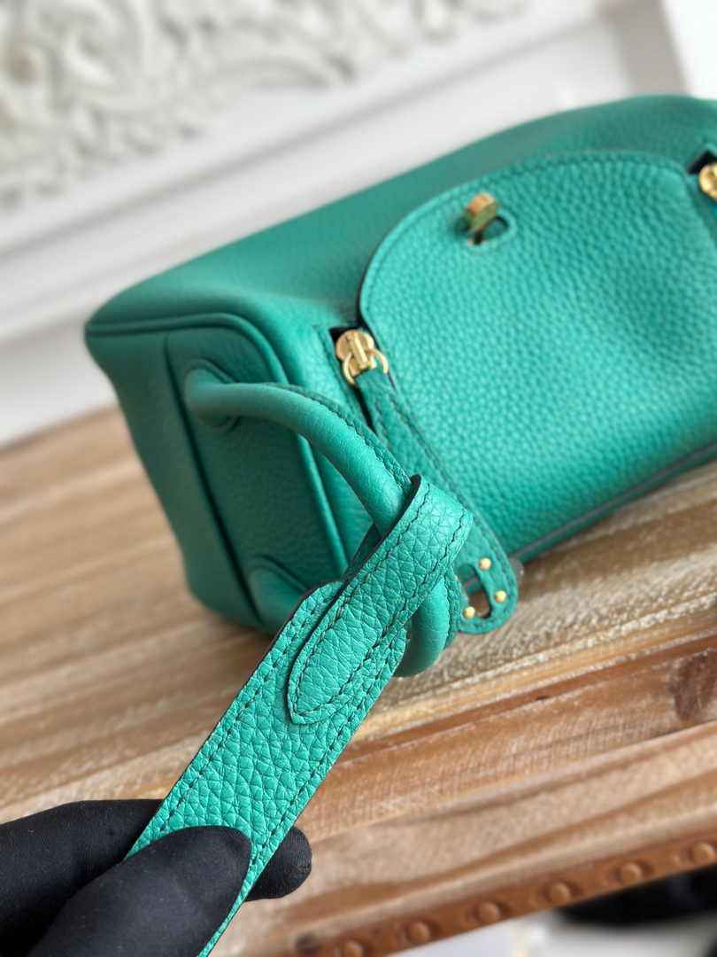 Hermes Lindy Mini Bag Togo Leather Green Gold H68623