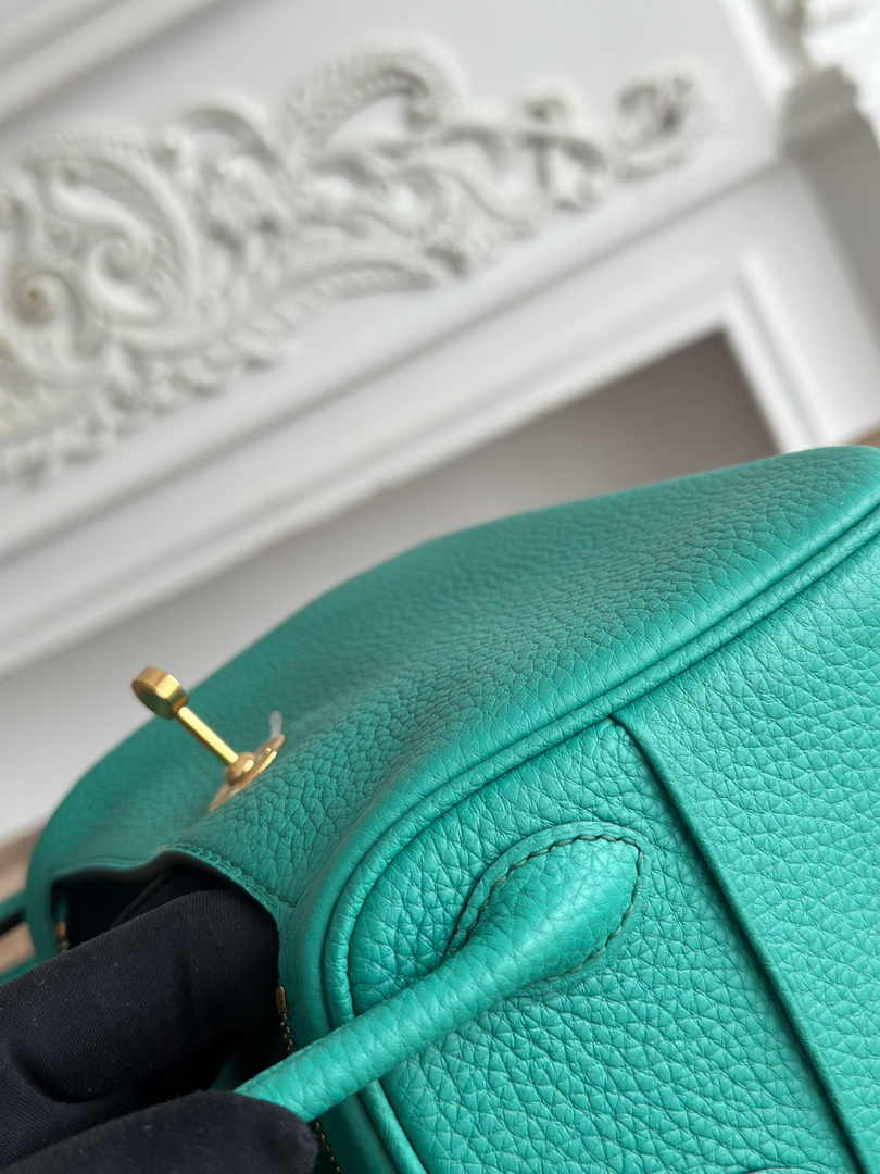 Hermes Lindy Mini Bag Togo Leather Green Gold H68623