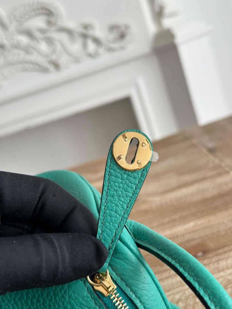 Hermes Lindy Mini Bag Togo Leather Green Gold H68623