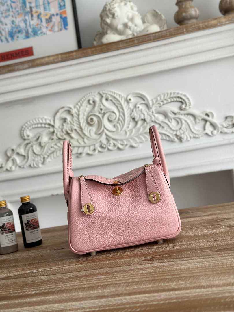 Hermes Lindy Mini Bag Togo Leather Light Pink Gold H68624