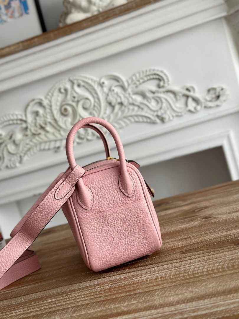 Hermes Lindy Mini Bag Togo Leather Light Pink Gold H68624