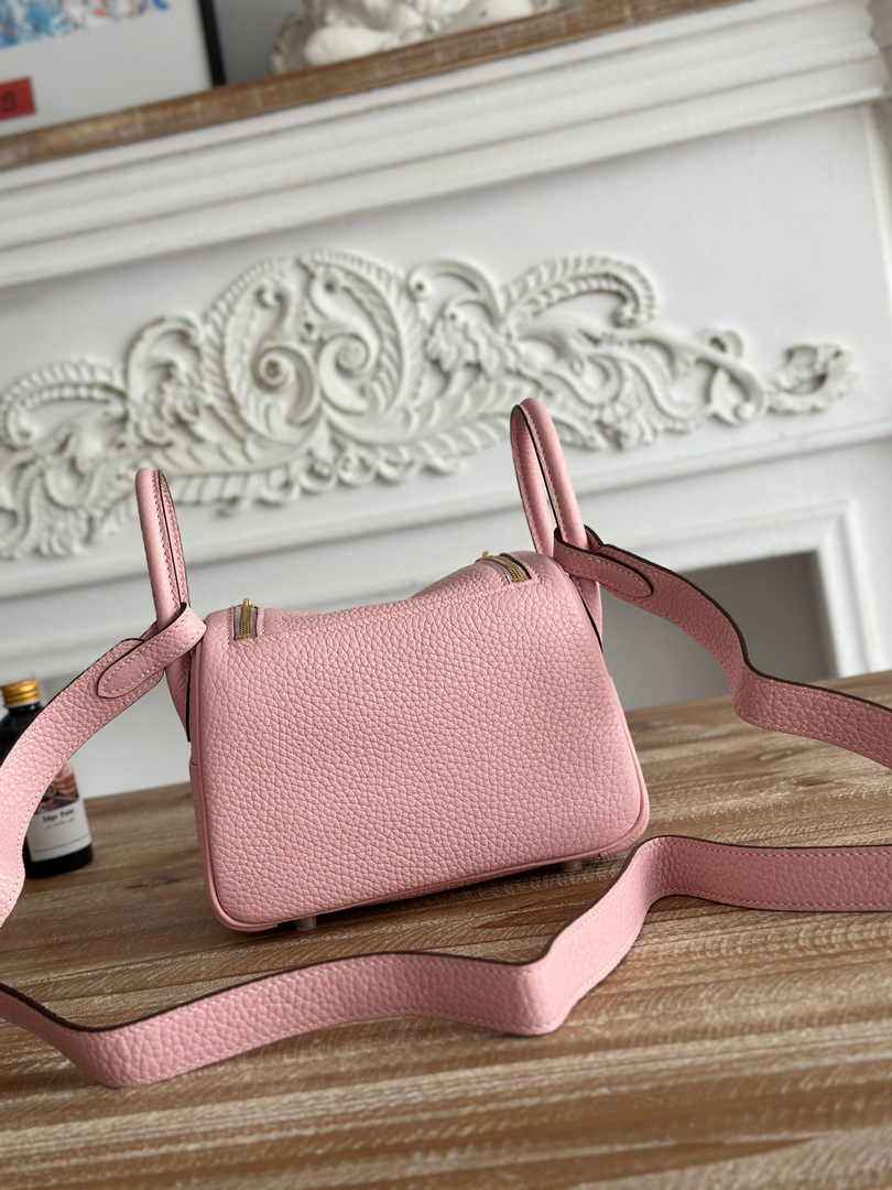 Hermes Lindy Mini Bag Togo Leather Light Pink Gold H68624