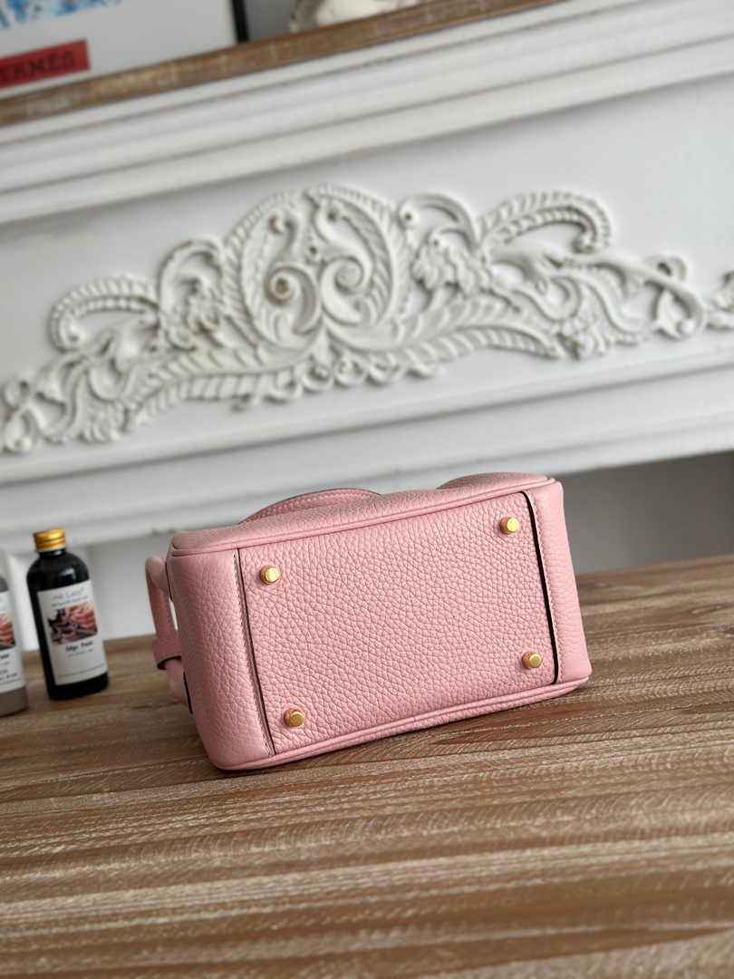 Hermes Lindy Mini Bag Togo Leather Light Pink Gold H68624