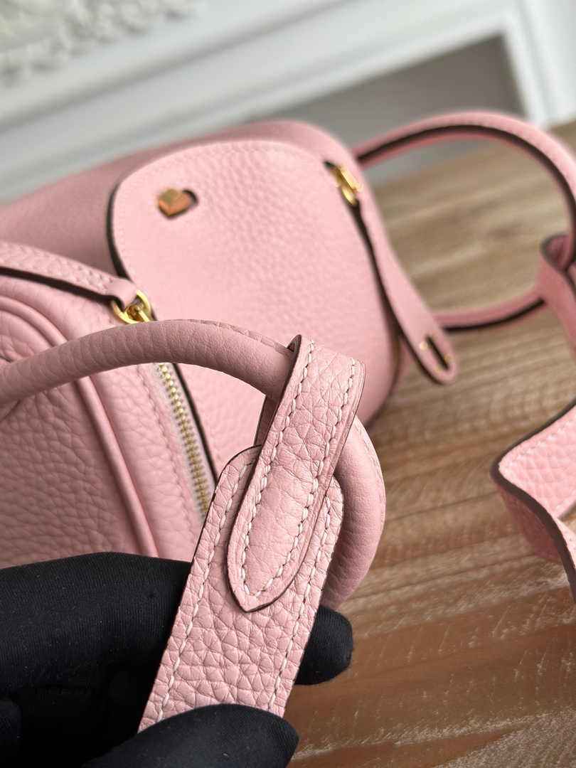 Hermes Lindy Mini Bag Togo Leather Light Pink Gold H68624