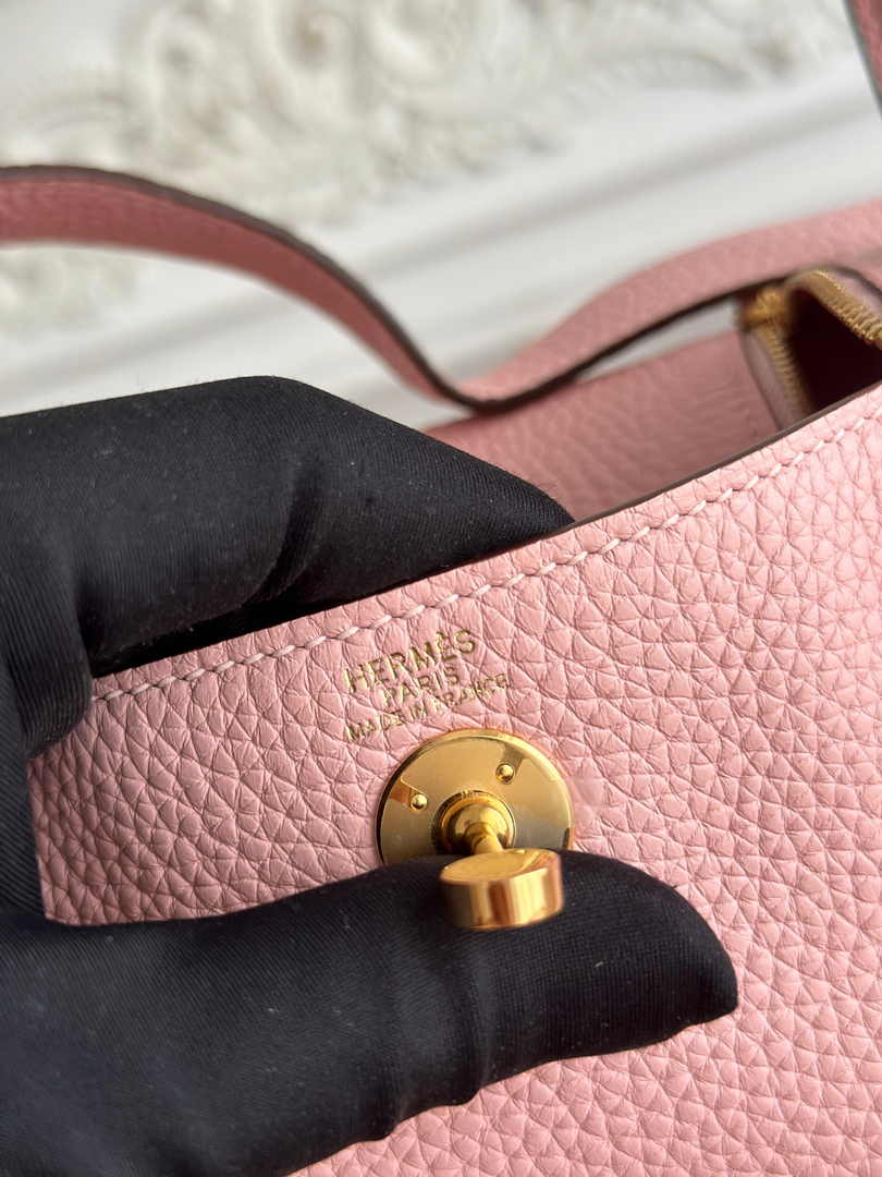 Hermes Lindy Mini Bag Togo Leather Light Pink Gold H68624