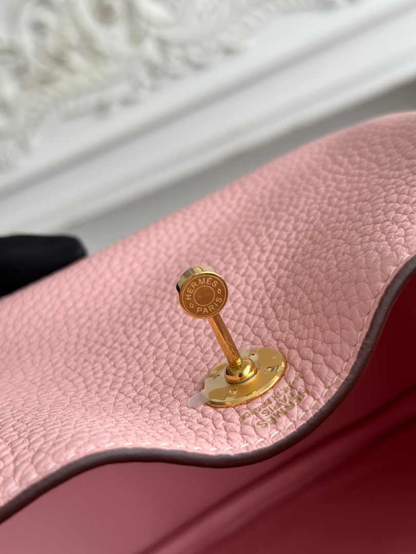 Hermes Lindy Mini Bag Togo Leather Light Pink Gold H68624