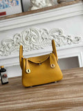 Hermes Lindy Mini Bag Togo Leather Yellow Gold H68625