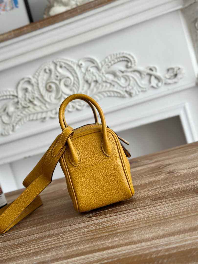 Hermes Lindy Mini Bag Togo Leather Yellow Gold H68625