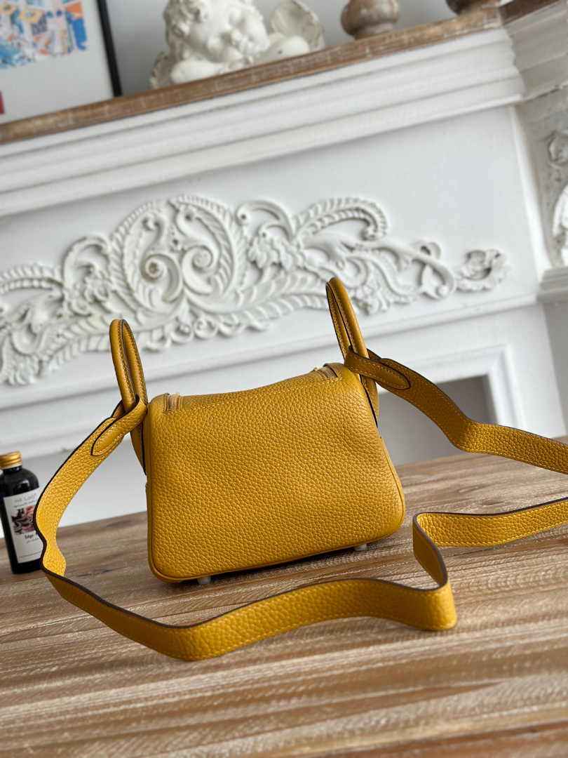 Hermes Lindy Mini Bag Togo Leather Yellow Gold H68625