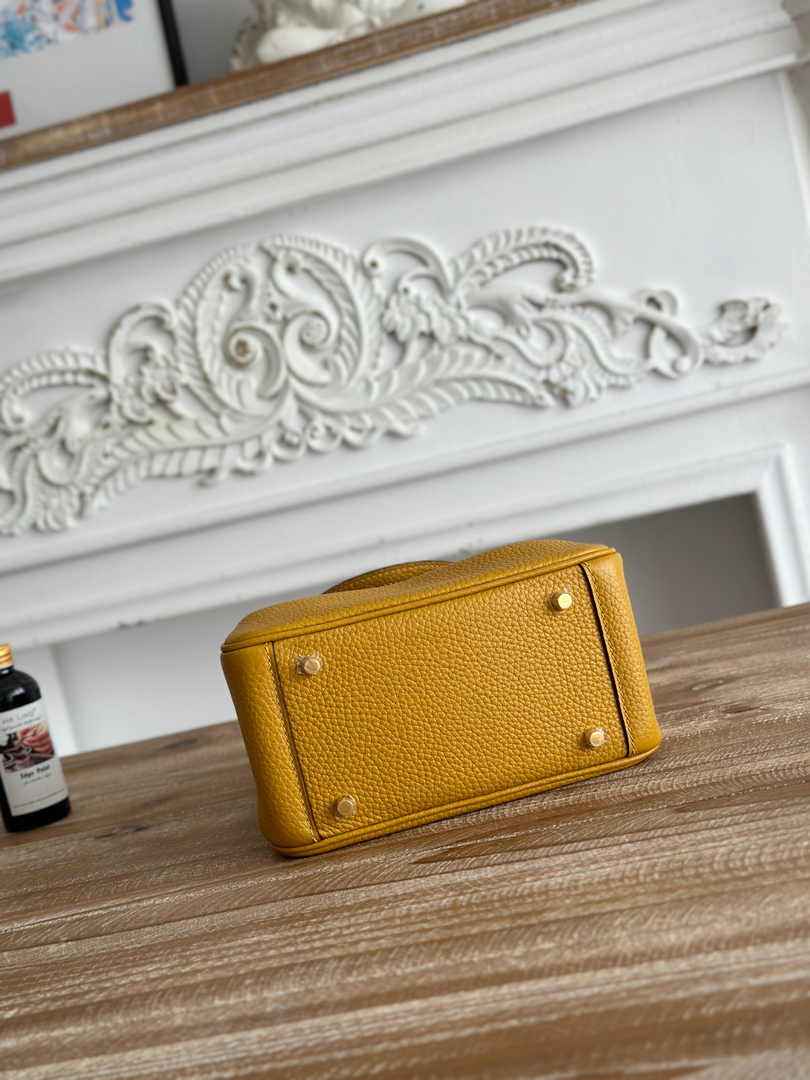 Hermes Lindy Mini Bag Togo Leather Yellow Gold H68625