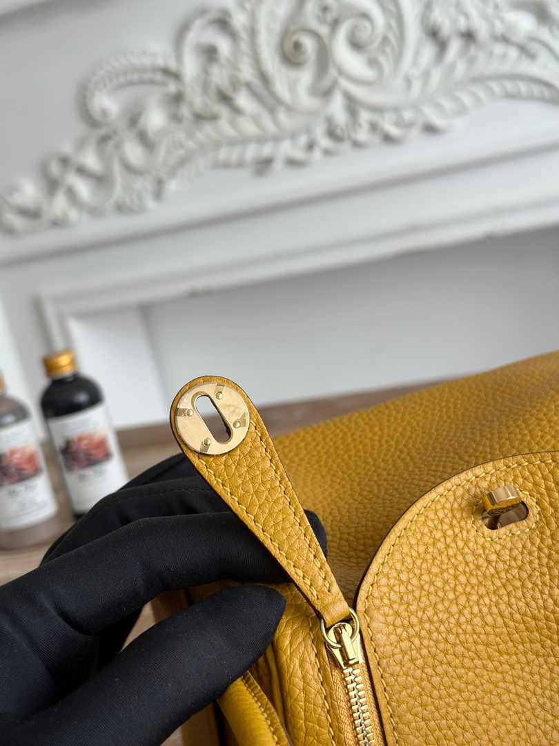 Hermes Lindy Mini Bag Togo Leather Yellow Gold H68625