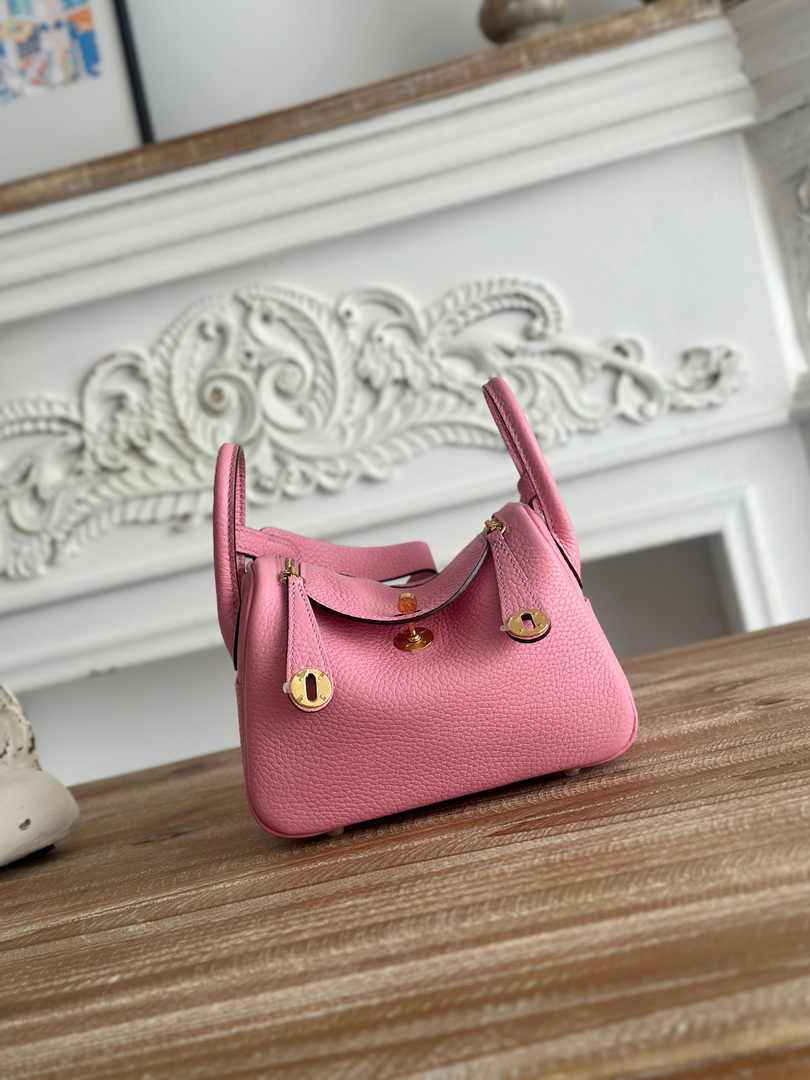 Hermes Lindy Mini Bag Togo Leather Pink Gold H68626