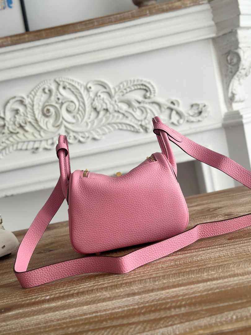 Hermes Lindy Mini Bag Togo Leather Pink Gold H68626