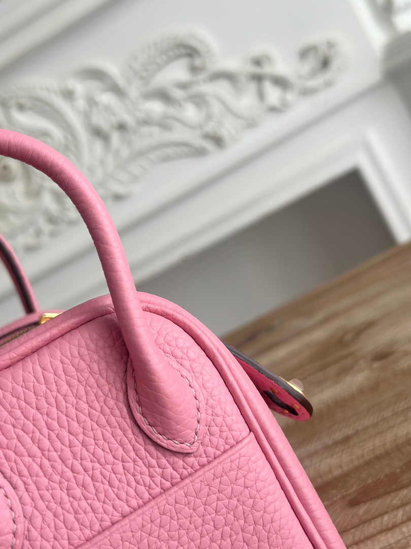 Hermes Lindy Mini Bag Togo Leather Pink Gold H68626