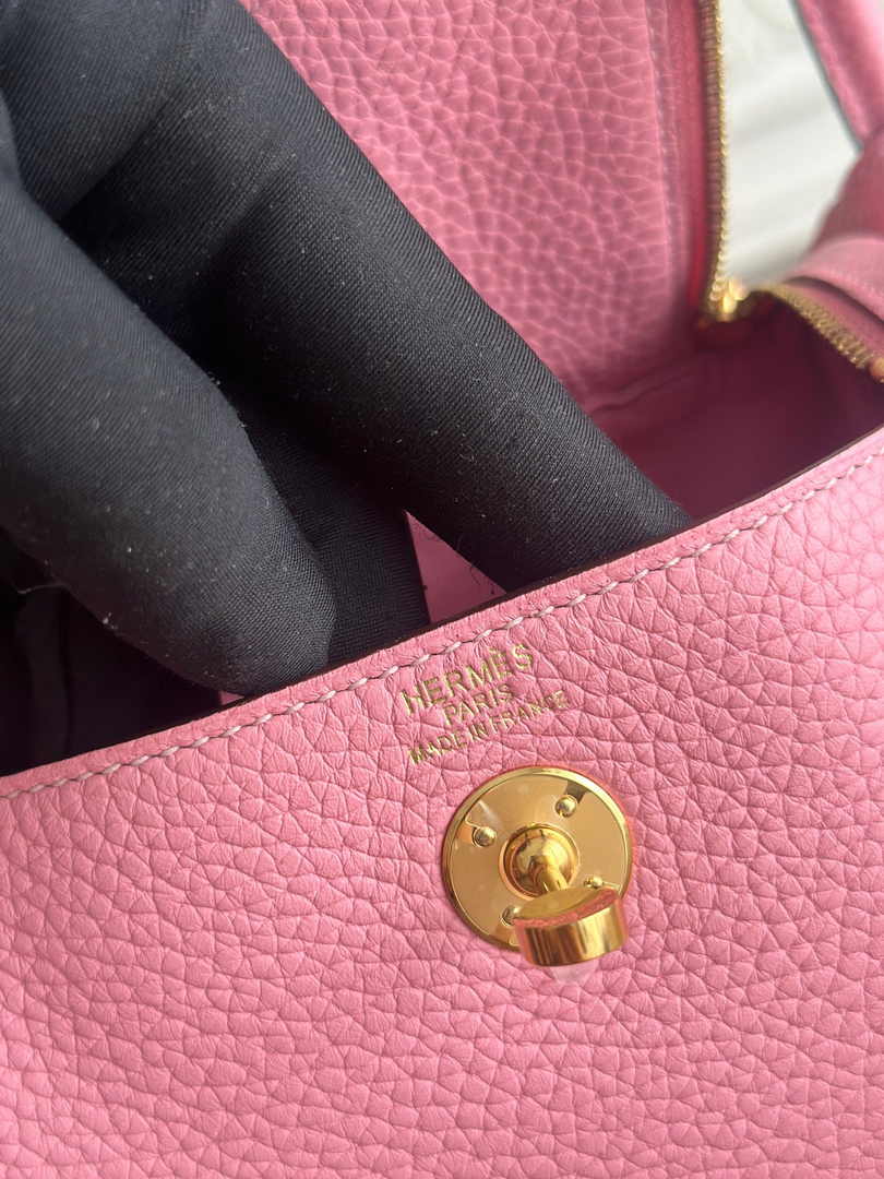 Hermes Lindy Mini Bag Togo Leather Pink Gold H68626