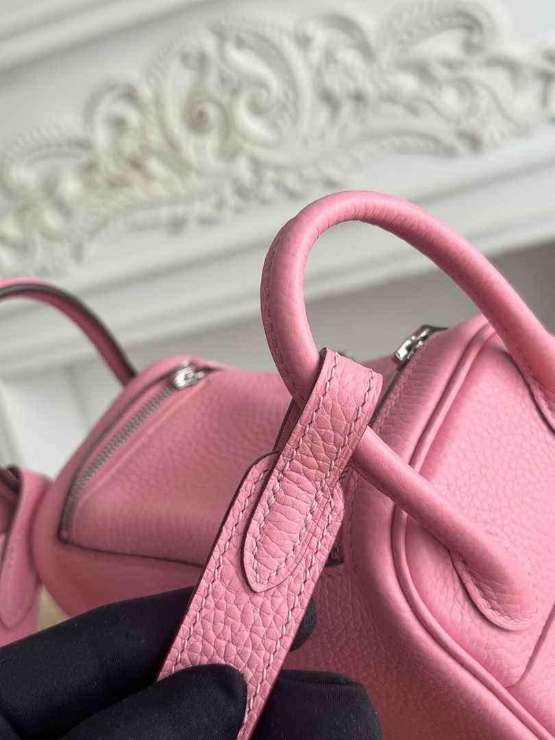 Hermes Lindy Mini Bag Togo Leather Pink Silver H68627