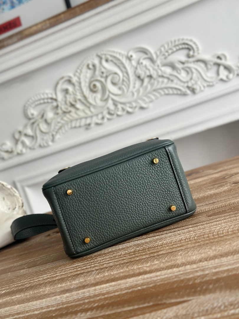 Hermes Lindy Mini Bag Togo Leather Dark Green Gold H68628