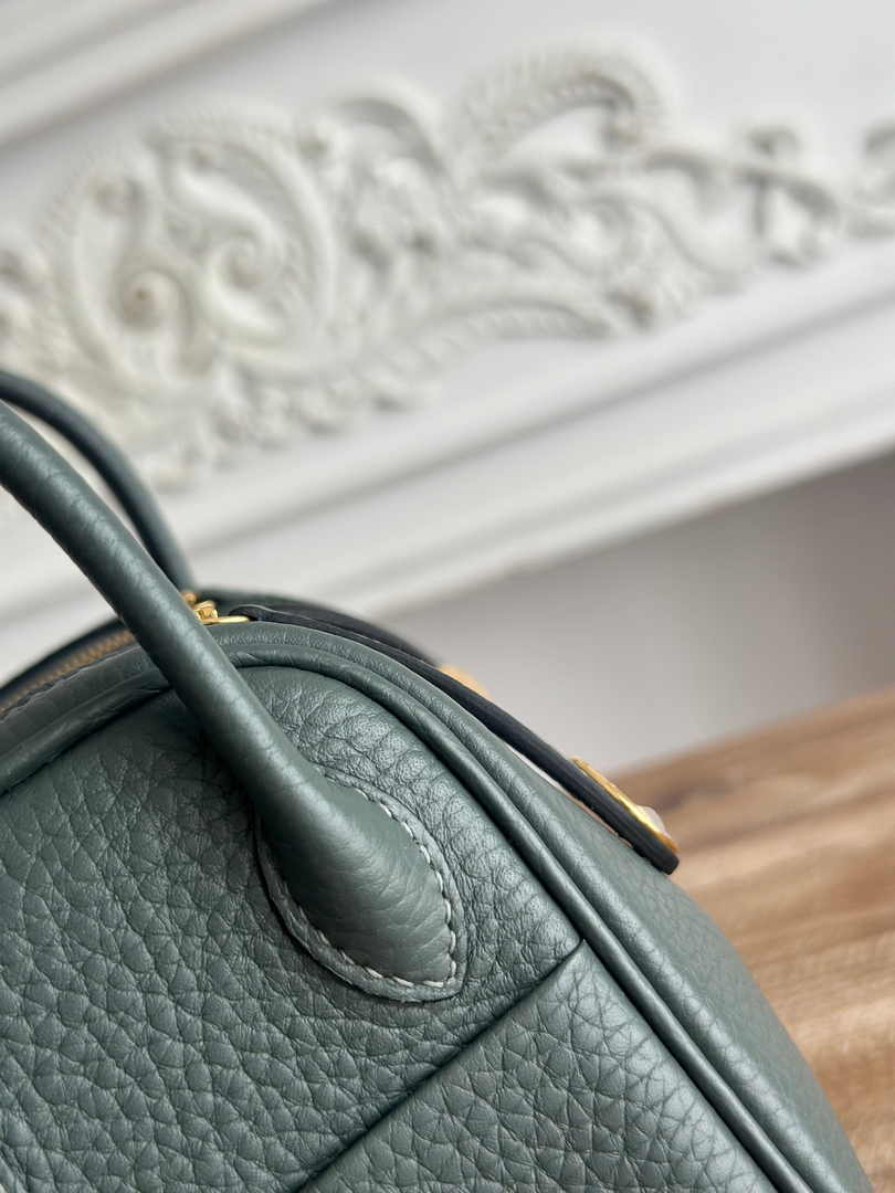 Hermes Lindy Mini Bag Togo Leather Dark Green Gold H68628