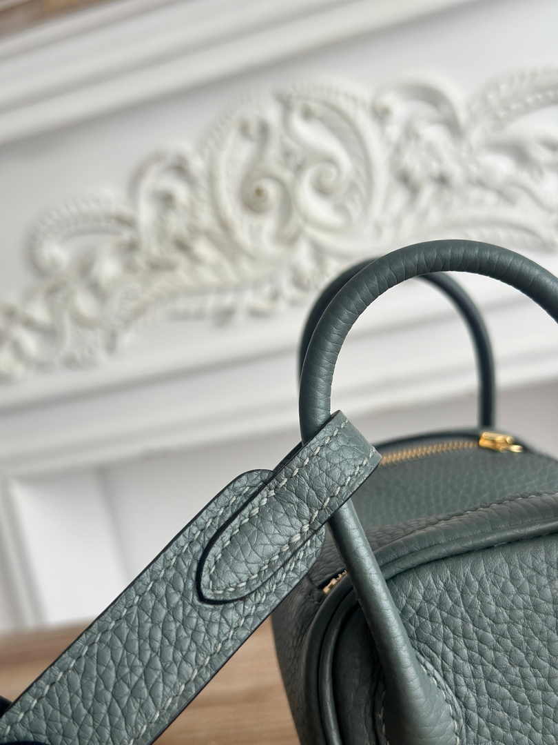 Hermes Lindy Mini Bag Togo Leather Dark Green Gold H68628