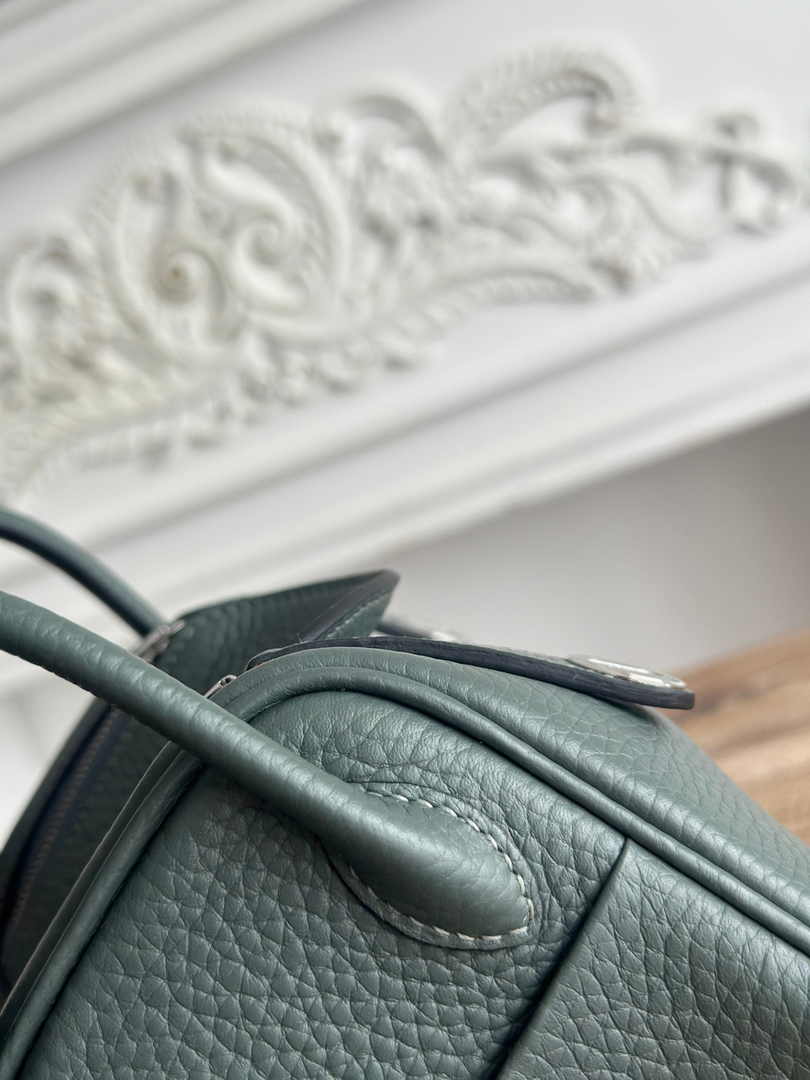 Hermes Lindy Mini Bag Togo Leather Dark Green Silver H68629