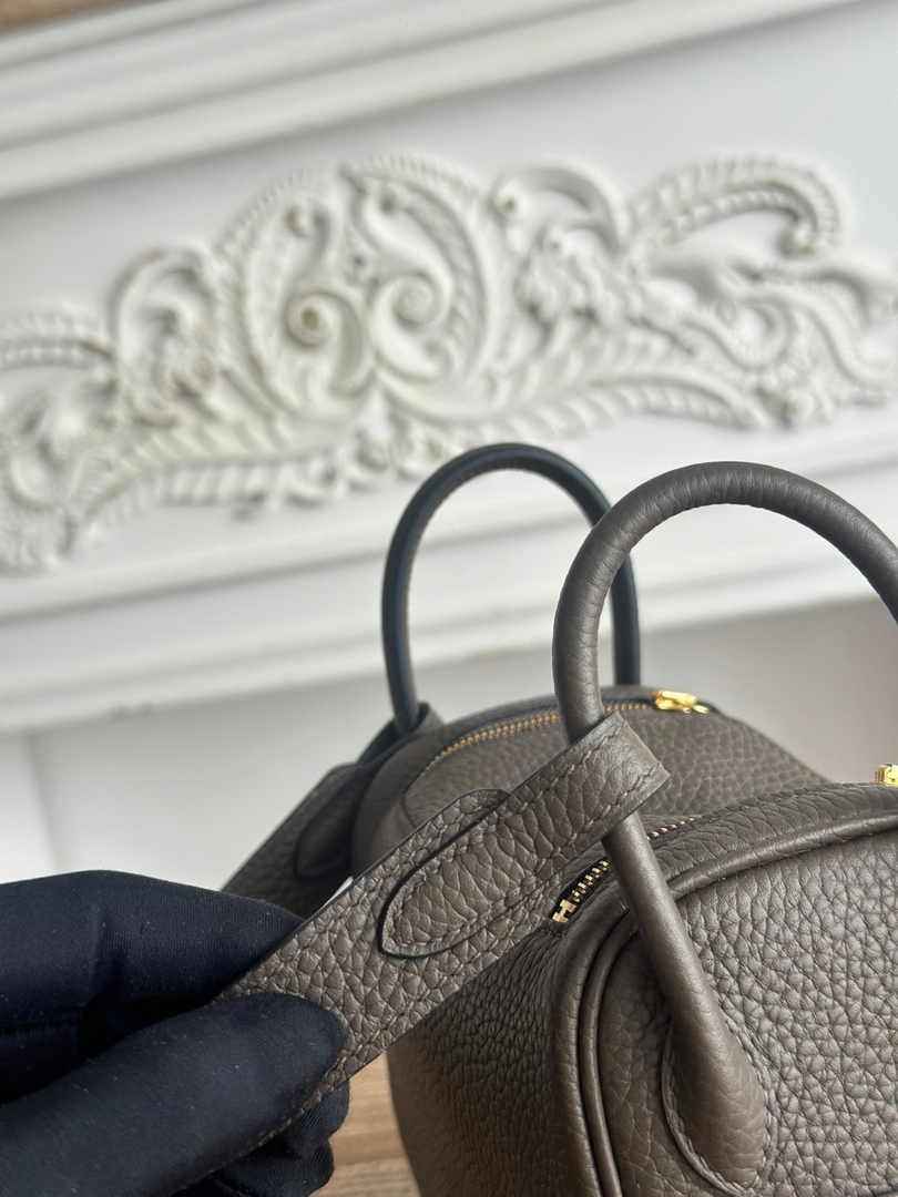 Hermes Lindy Mini Bag Togo Leather Dark Gray Gold H68630