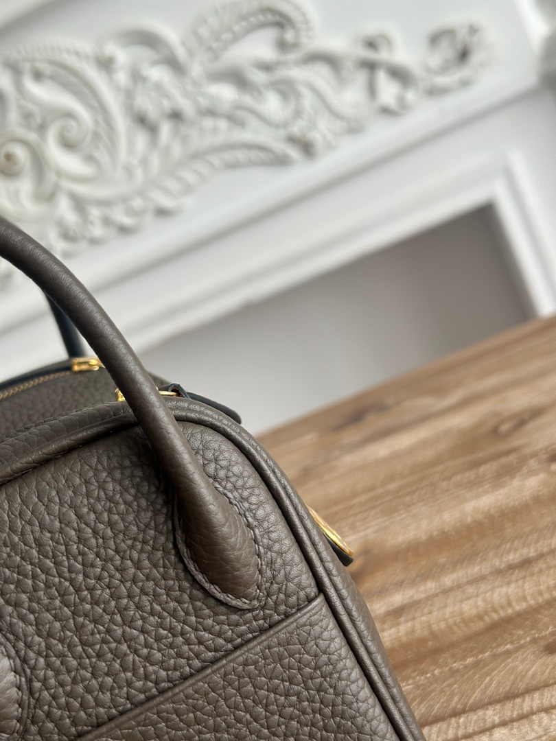 Hermes Lindy Mini Bag Togo Leather Dark Gray Gold H68630