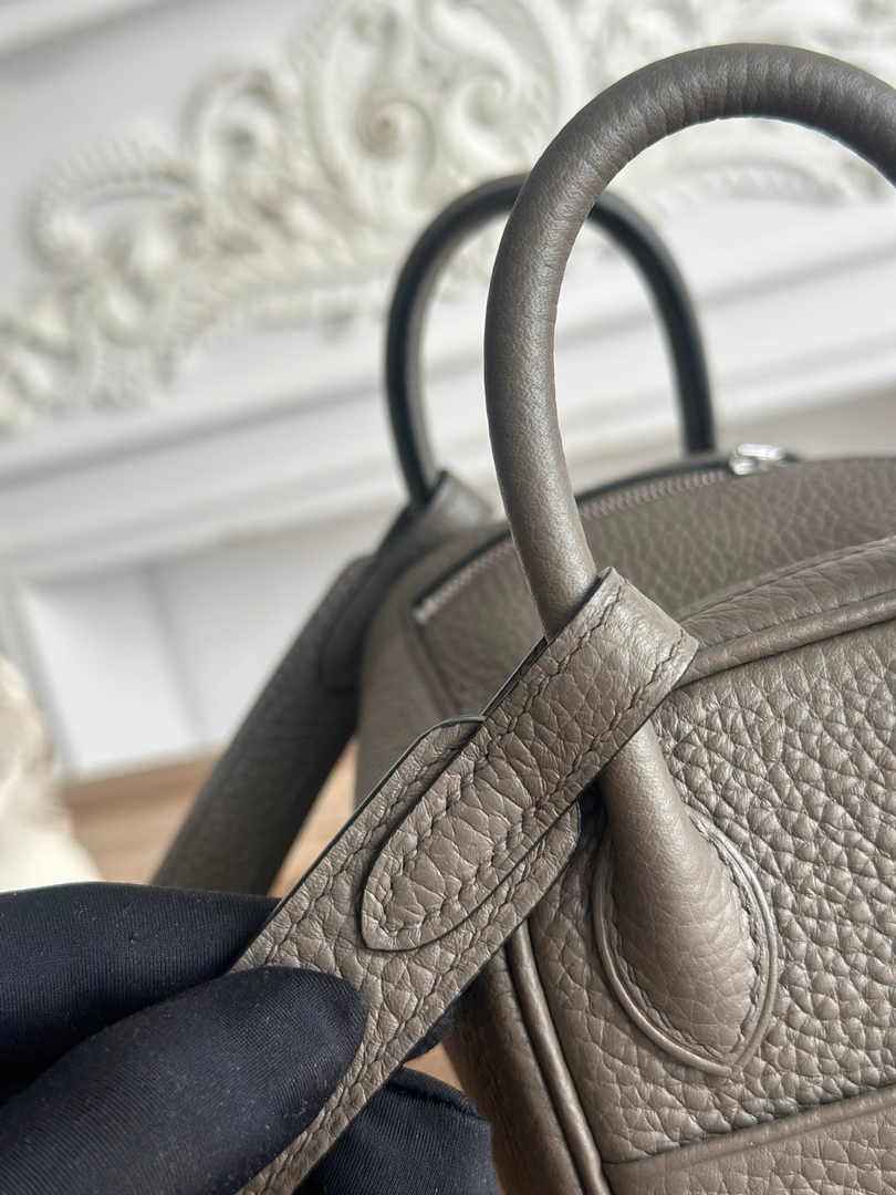 Hermes Lindy Mini Bag Togo Leather Dark Gray Silver H68631