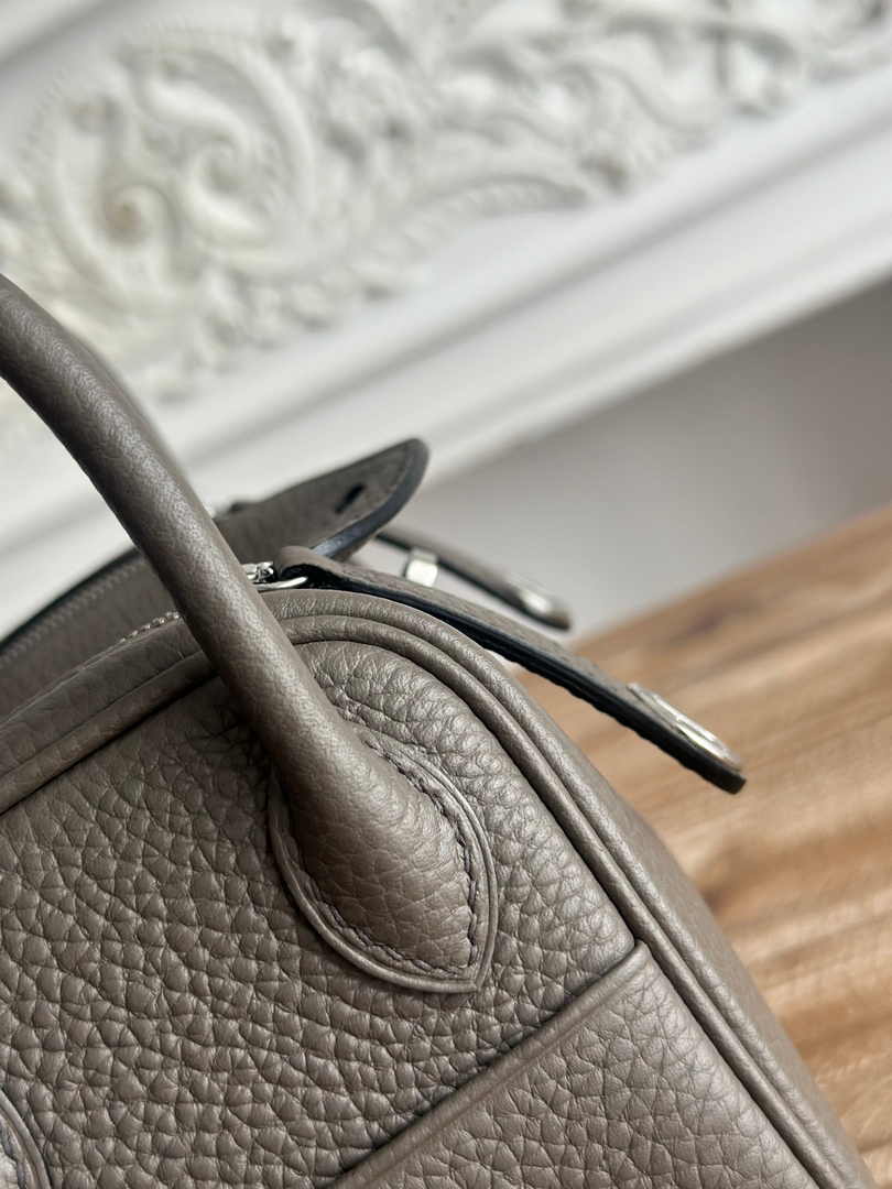 Hermes Lindy Mini Bag Togo Leather Dark Gray Silver H68631