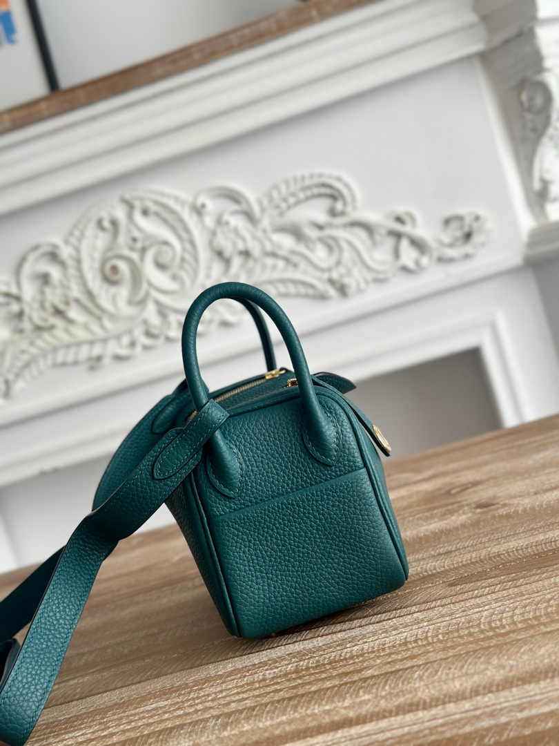 Hermes Lindy Mini Bag Green Togo Leather Gold H68632