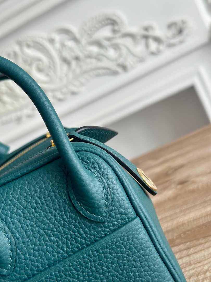 Hermes Lindy Mini Bag Green Togo Leather Gold H68632