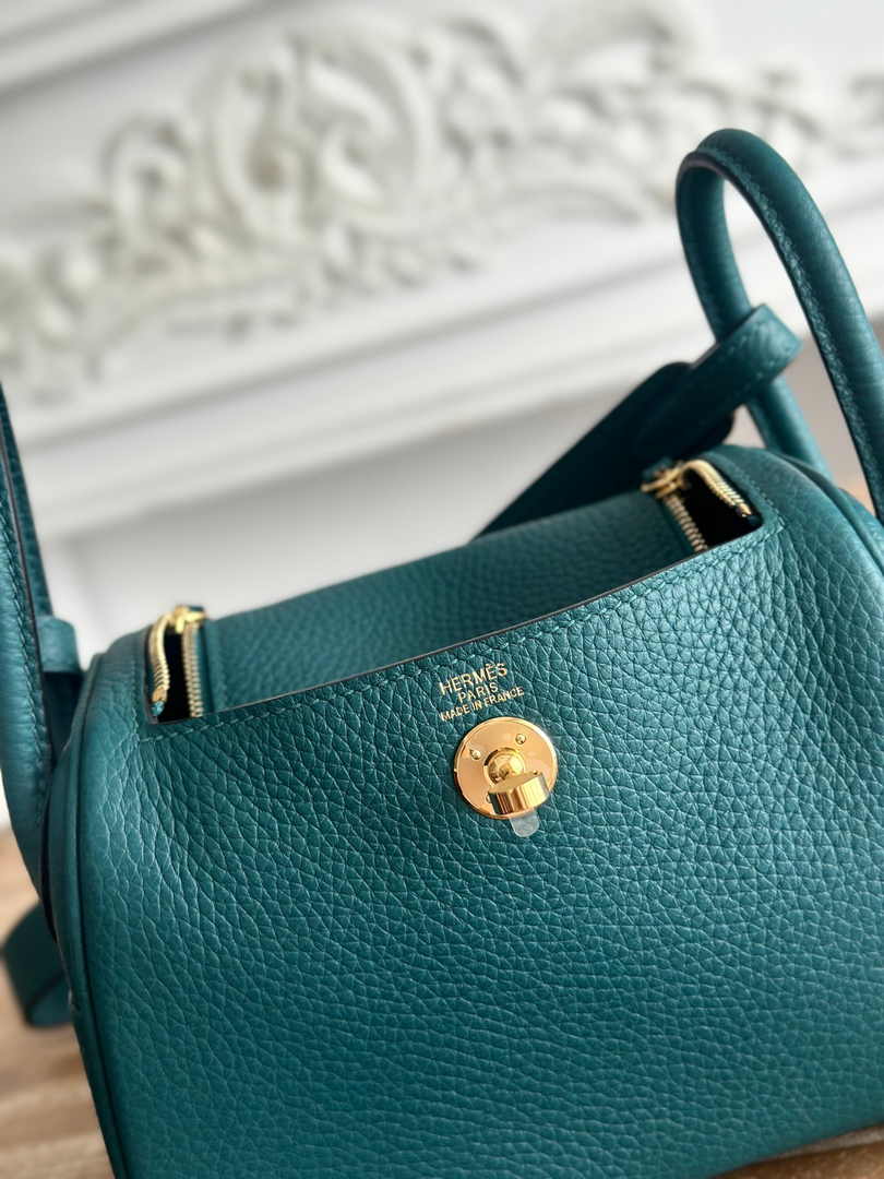 Hermes Lindy Mini Bag Green Togo Leather Gold H68632