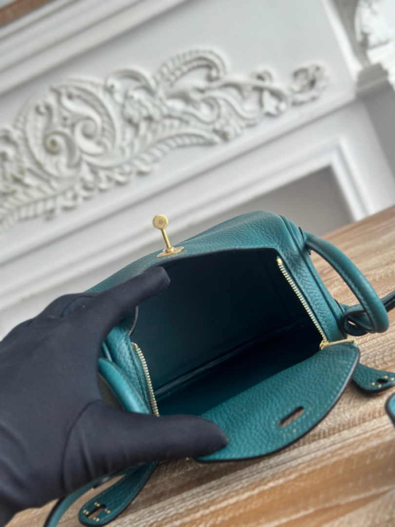 Hermes Lindy Mini Bag Green Togo Leather Gold H68632